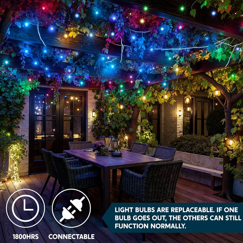 Christmas Lights Outdoor, 100ct 21.4ft String Decorations (Blue) - White Wire
