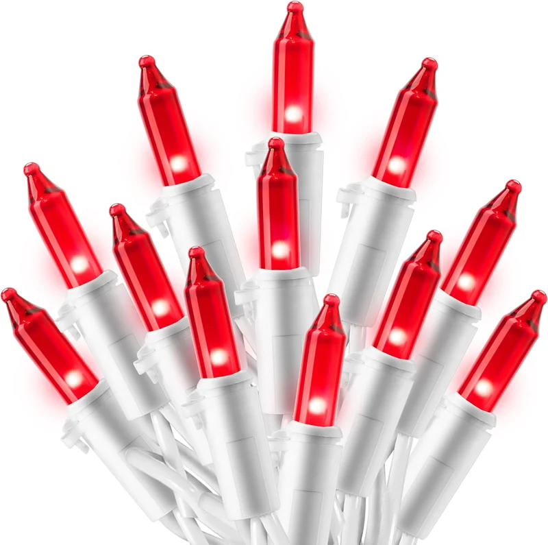 Christmas String Lights, 100CT 21.4 FT Lighting Decor - Mini Red