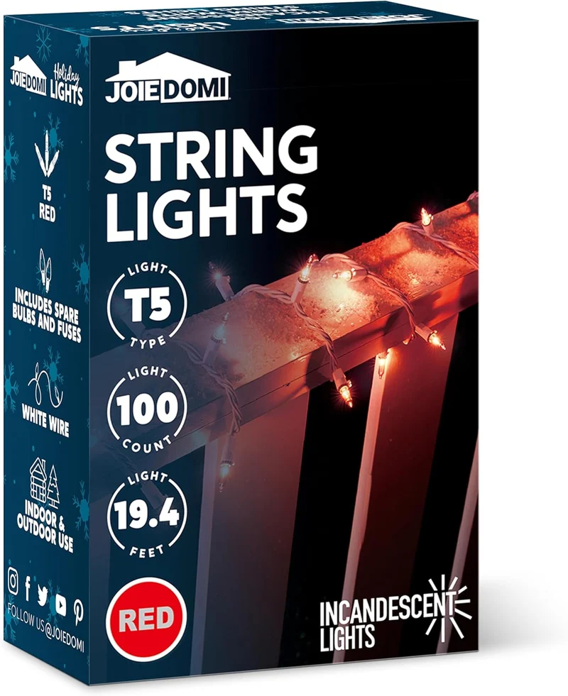 Christmas String Lights, 100CT 21.4 FT Lighting Decor - Mini Red
