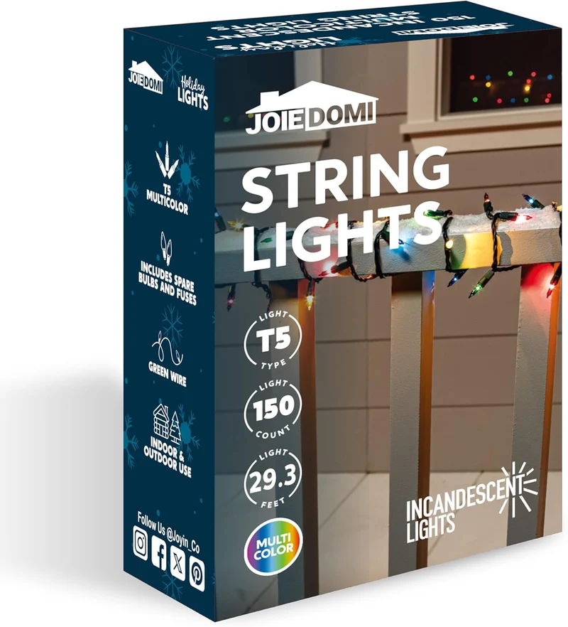 Multicolor Christmas String Lights 150CT 31.2FT Christmas Fairy Tree Lights Decorations - Green Wire