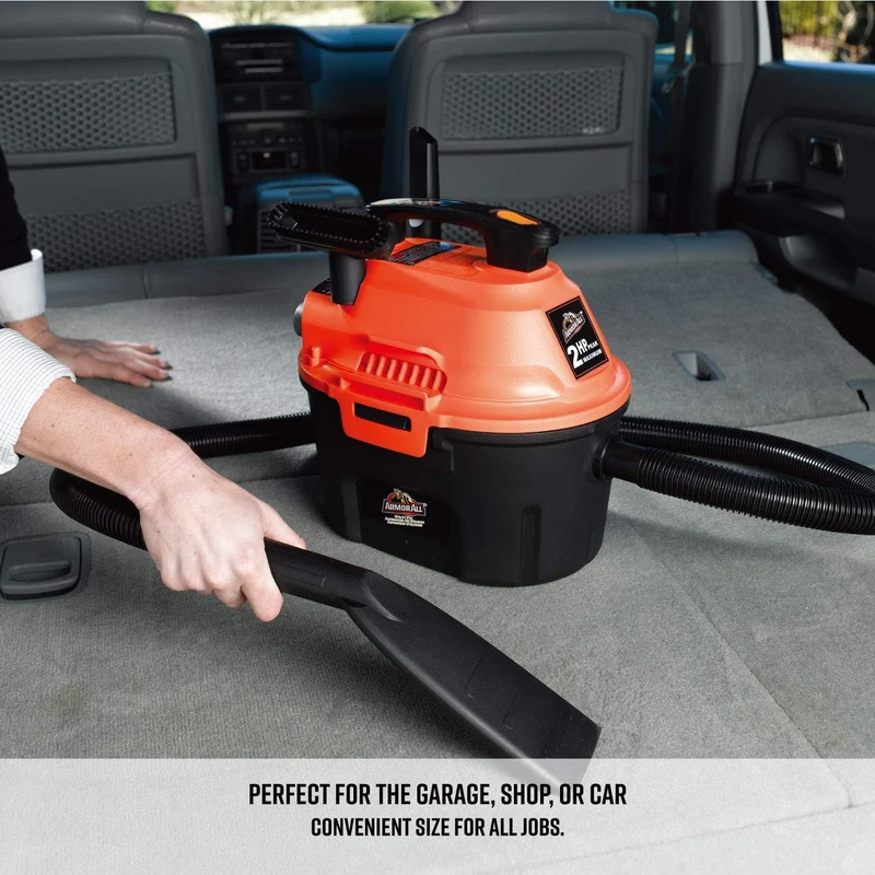 Armor All AA255 2.5 Gallon 2 Peak HP Wet/Dry Utility Shop Vacuum - Orange