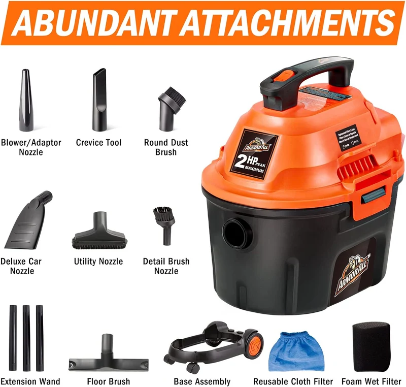 Armor All AA255W Wet/Dry Utility Vac 2.5 Gallon - 120 Volts (AC) Orange/Black