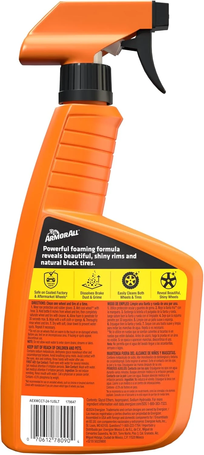 Armor All Extreme Wheel and Tire Cleaner , Car Wheel Cleaner Spray (24 Fl Oz)