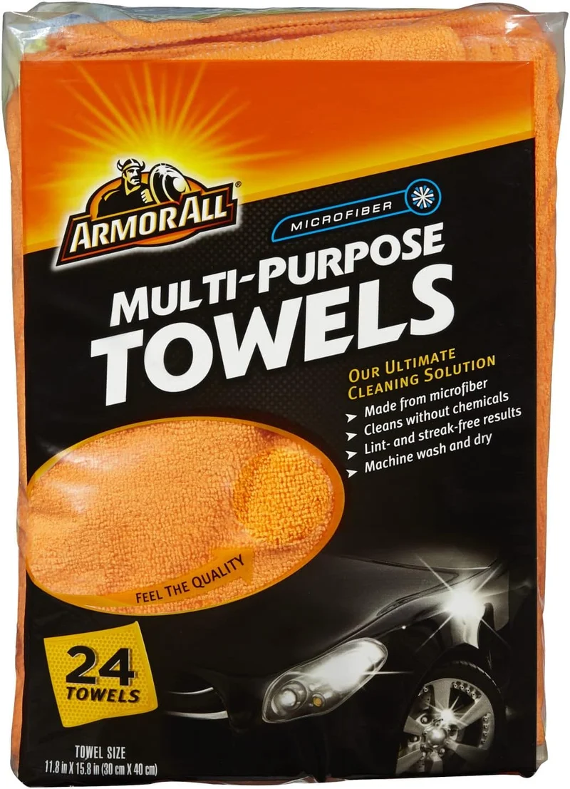 Armor All Microfiber Towels, Multi-Purpose Towels for Cleaning (24 PCS)