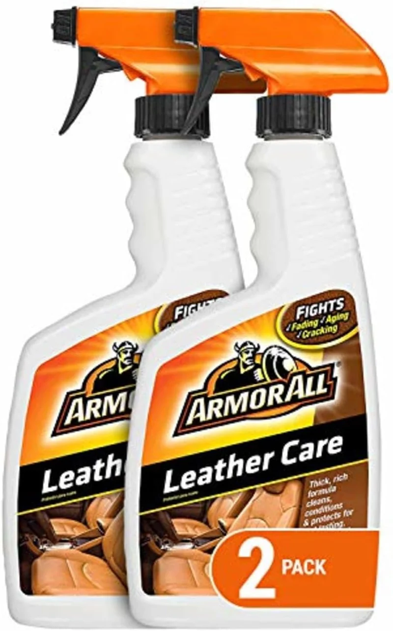 Armor All Car Leather Cleaner and Protectant for Cars, Trucks and Motorcycles, Includes 2 Bottles (16 Fl Oz)
