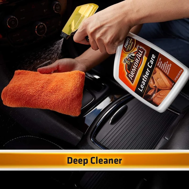 Armor All Car Leather Cleaner and Protectant for Cars, Trucks and Motorcycles, Includes 2 Bottles (16 Fl Oz)