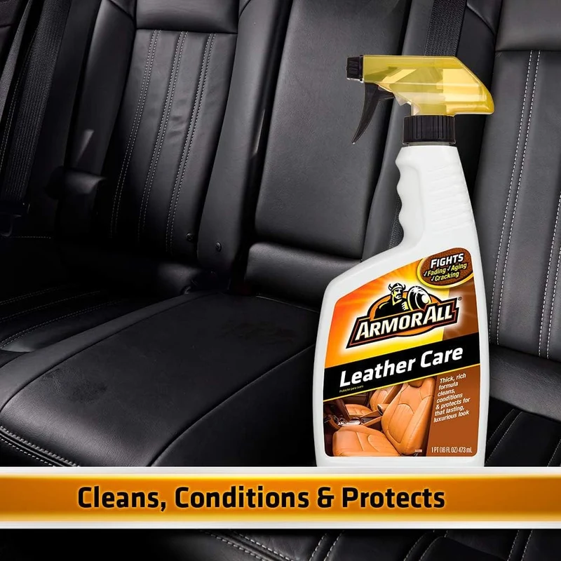Armor All Car Leather Cleaner and Protectant for Cars, Trucks and Motorcycles, Includes 2 Bottles (16 Fl Oz)
