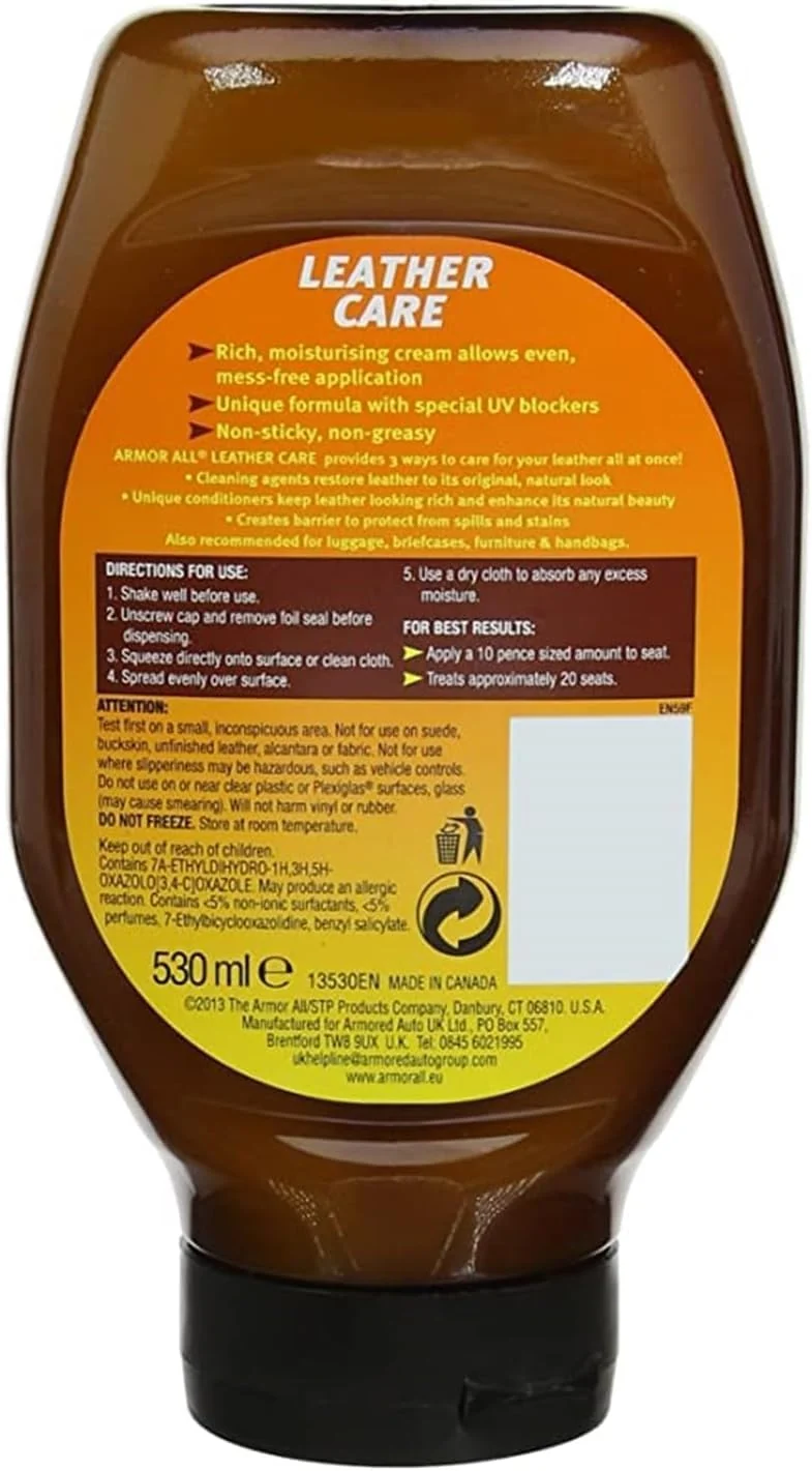 Armor All Car Leather Conditioner Gel, Interior Cleaner for Cars, Trucks and Motorcycles (18 Fl Oz)