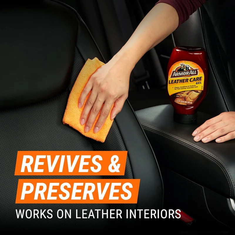 Armor All Car Leather Conditioner Gel, Interior Cleaner for Cars, Trucks and Motorcycles (18 Fl Oz)