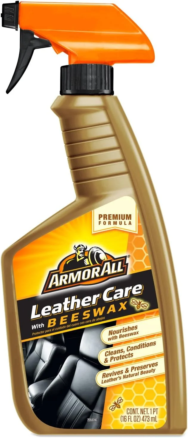 Armor All Car Leather Cleaner Spray, Beeswax Leather Care Spray for Cars, Trucks, Motorcycles (16 Oz)