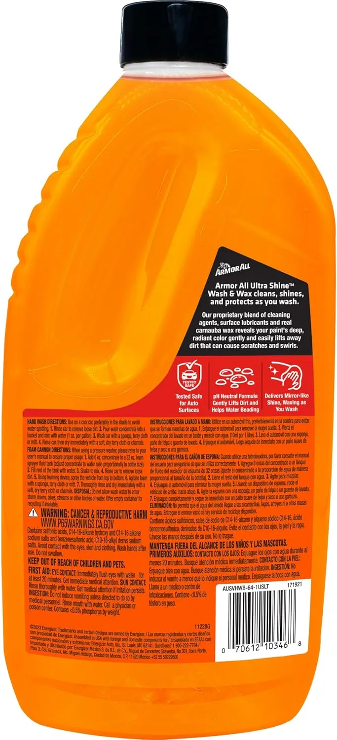 Armor All Ultra Shine Car Wash and Wax Cleaning Fluid - (64 FL Oz)