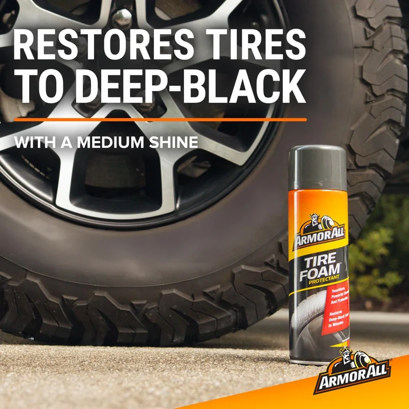 Armor All Tire Foam, Tire Cleaner Spray for Cars, Trucks, Motorcycles (20 Oz)