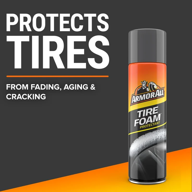 Armor All Tire Foam, Tire Cleaner Spray for Cars, Trucks, Motorcycles (20 Oz)