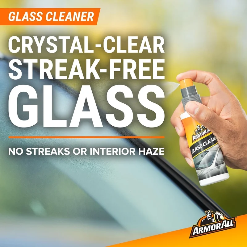 Armor All Car Wash and Car Interior Cleaner Kit, Includes Towel, Tire Foam, Glass Spray, Protectant Spray and Cleaning Spray