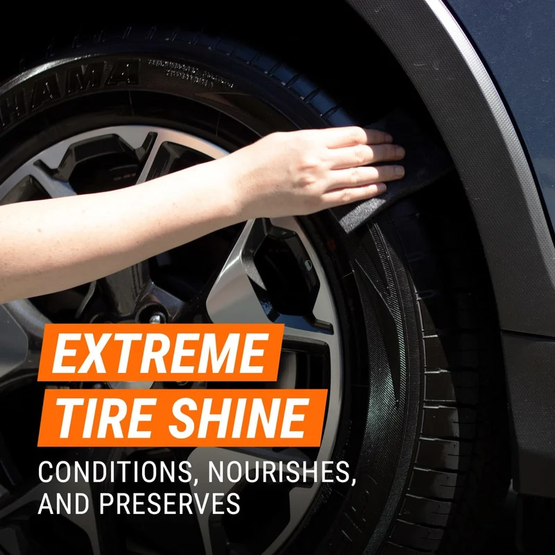 Armor All Heavy Duty Car Wheel Cleaner and Tire Shine Kit - Extreme Tire Shine Spray and Wash Brush - 3CT