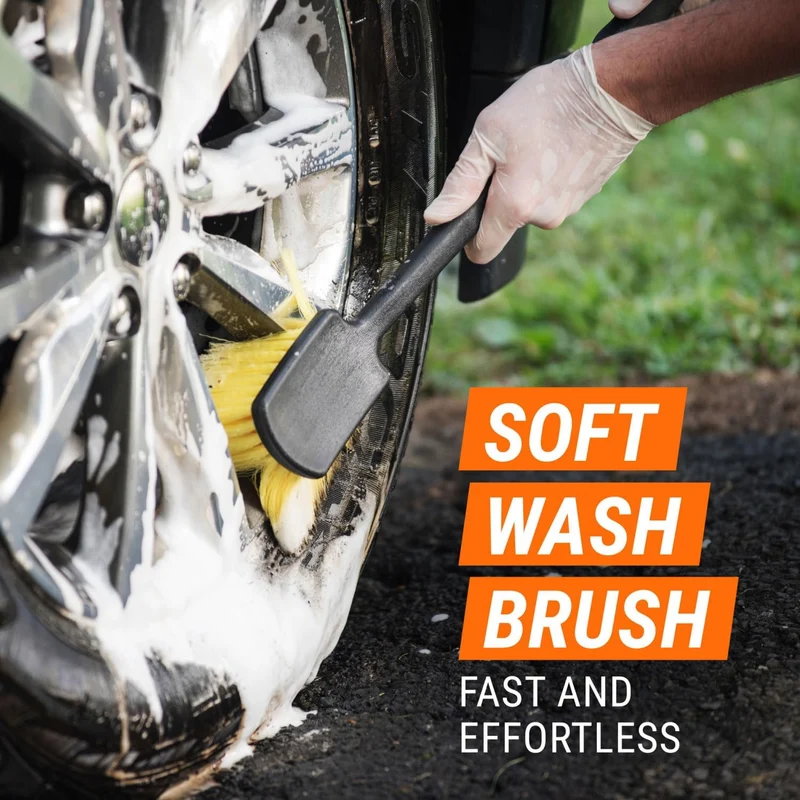 Armor All Wheel and Tire Cleaner and Tire Shine Kit - Heavy Duty Extreme Tire Shine Spray and Wash Brush - 3CT