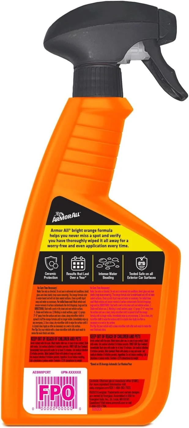 Armor All Extreme Shield Protect & Shine Ceramic Wax, Color Changing Spray Car Wax (16 Fl Oz)