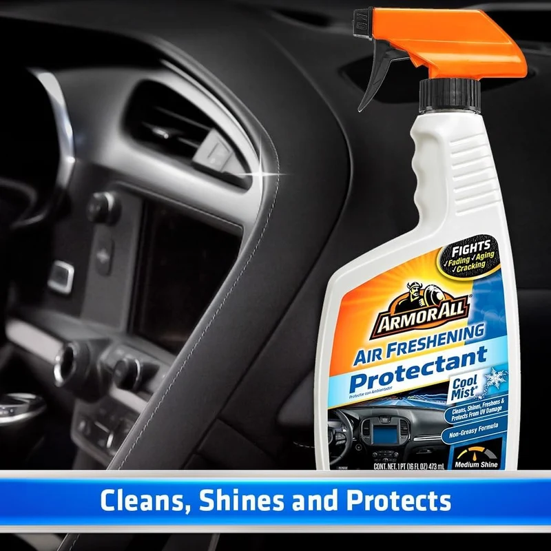 Armor All Car Air Freshener and Cleaner - Odor Eliminator and Protectant for Cars & Truck, Cool Mist (16 Fl Oz) Spray Bottles
