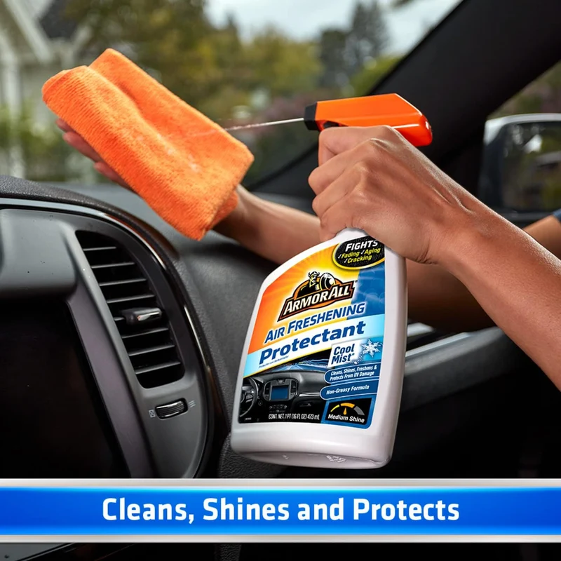 Armor All Car Air Freshener and Cleaner - Odor Eliminator and Protectant for Cars & Truck, Cool Mist (16 Fl Oz) Spray Bottles
