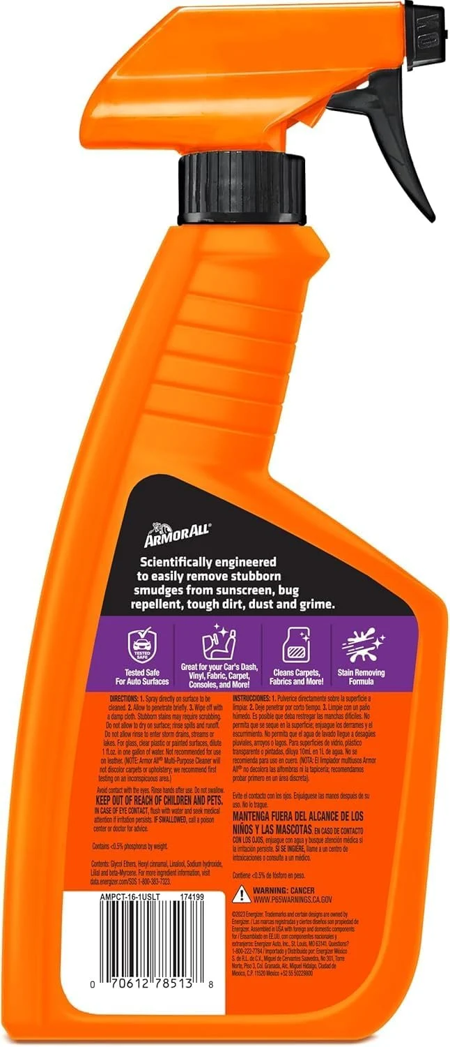 Armor All Multi Purpose Cleaner , Car Cleaner Spray for All Auto Surfaces (16 Fl Oz)