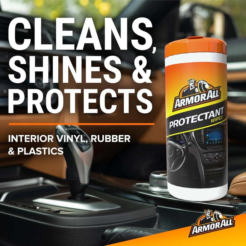 Armor All Protectant, Glass and Cleaning Wipes, Wipes for Car Interior and Car Exterior - (Pack of 3)