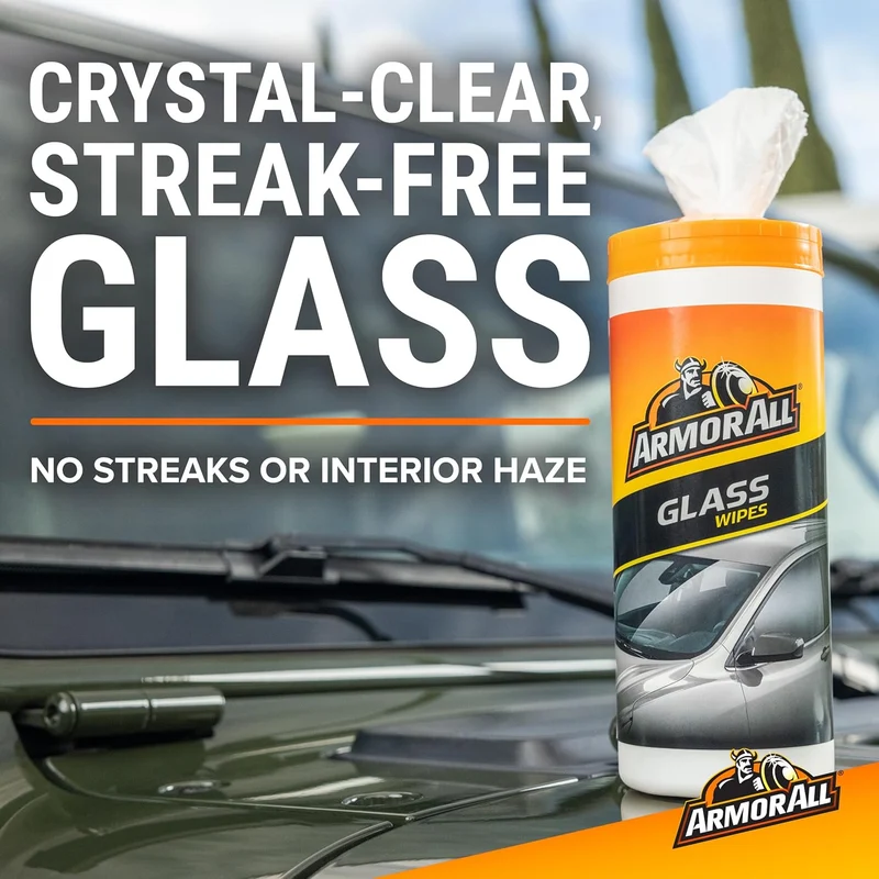Armor All Protectant, Glass and Cleaning Wipes, Wipes for Car Interior and Car Exterior - (Pack of 3)