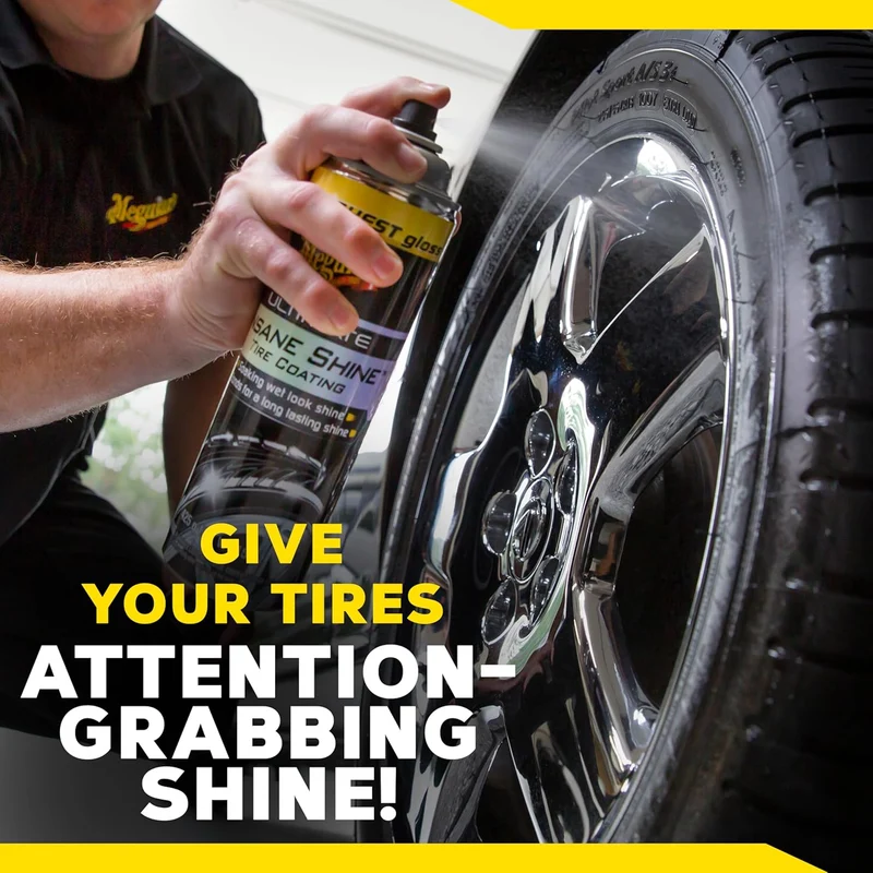 Meguiar's Ultimate Insane Shine Tire Coating Lasting Wet-Look Black Shine Ultimate Protection (15 Oz)