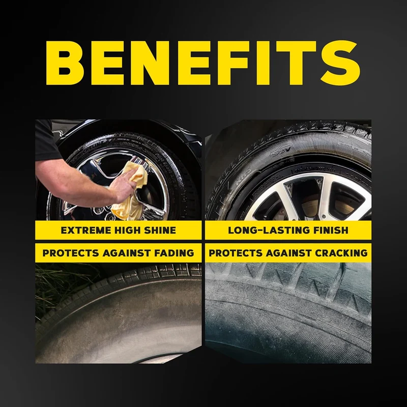 Meguiar's Ultimate Insane Shine Tire Coating Lasting Wet-Look Black Shine Ultimate Protection (15 Oz)