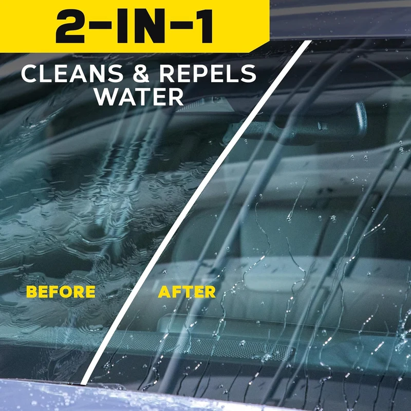 Meguiar's Ultimate Glass Cleaner & Water Repellent - Premium Glass and Window Cleaner Rain Repellent Improving Visibility in Rain - (16oz)
