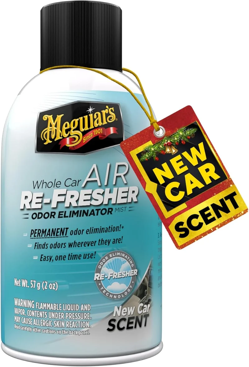 Meguiar's Whole Car Air Re-Fresher Odor Eliminator Mist - New Car Scent (2 oz)