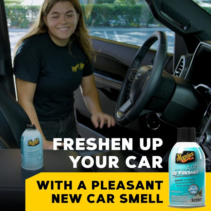 Meguiar's Whole Car Air Re-Fresher Odor Eliminator Mist - New Car Scent (2 oz)