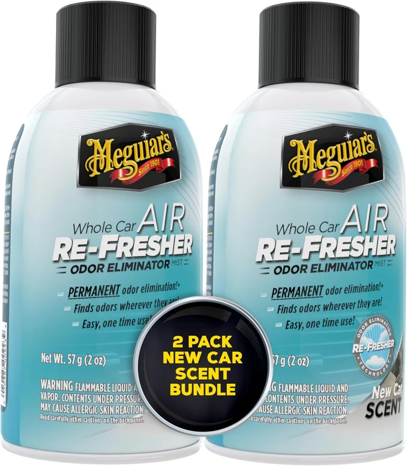 Meguiar's Whole Car Air Re-Fresher Odor Eliminator Mist - New Car Scent (2 oz Pack of 2)