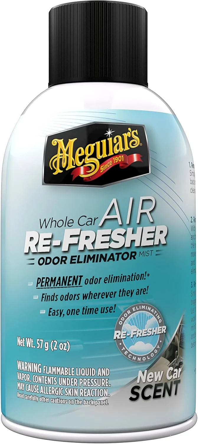 Meguiar's Whole Car Air Re-Fresher Odor Eliminator Mist - New Car Scent (2 oz Pack of 2)