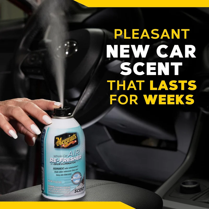 Meguiar's Whole Car Air Re-Fresher Odor Fighting Mist Air Freshener - New Car Scent - 3PK (2 Oz Spray Bottles)
