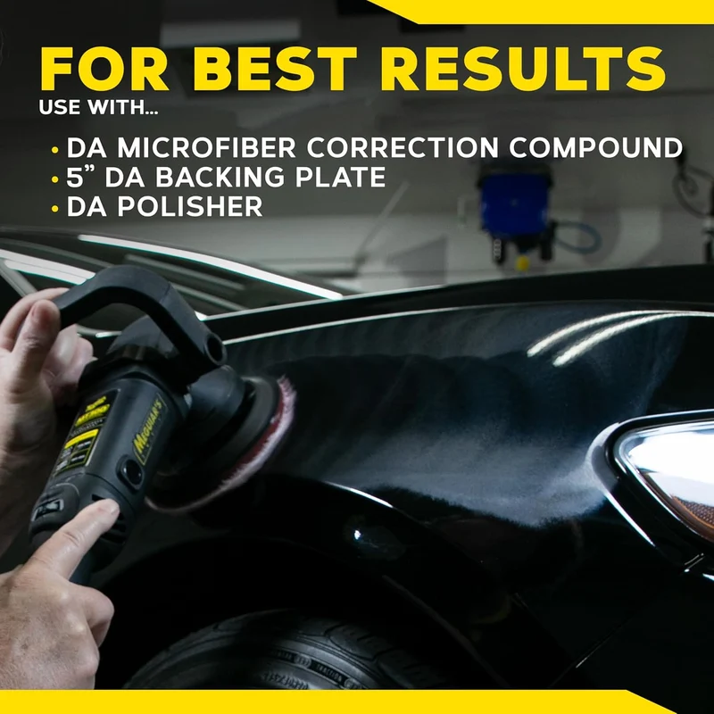 Meguiar's DA 5’’ Microfiber Cutting Disc Pads Compatible with a DA Polisher for Car Detailing - 2 Pack