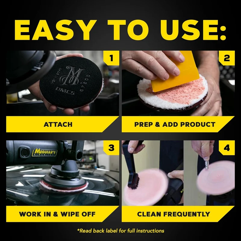 Meguiar's DA 6” Microfiber Cutting Disc Pads Compatible with a DA Polisher for Car Detailing (2 Pack)