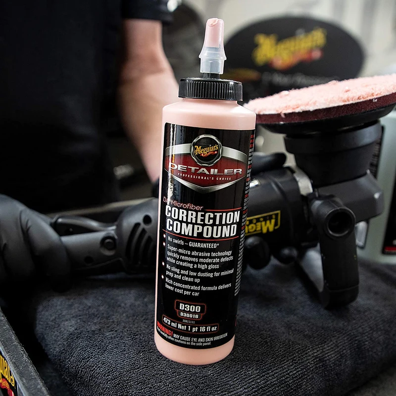 Meguiar's DA Microfiber Correction Compound Pro Car Scratch Remover Remove Swirls, Scratches, Water Spots, Oxidation (16 Oz)