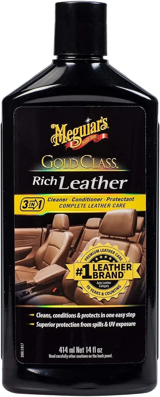 Meguiar's Gold Class Rich Leather Lotion - Cleans, Conditions & Protects for Complete Leather Care (14 Oz)