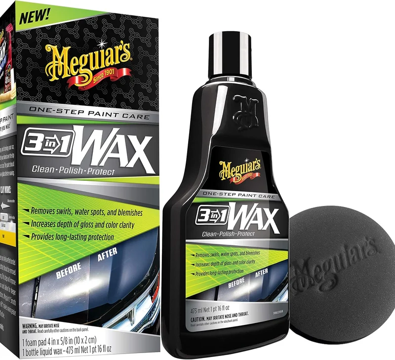 Meguiar's 3 In 1 Wax - Advanced Cleaner Wax that Blends Defect and Scratch Removal, Car Polishing for a High Gloss (16 Oz)