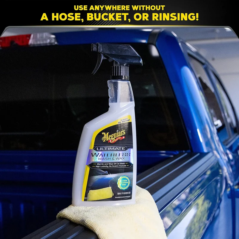 Meguiar’s Ultimate Waterless Wash & Wax, Scratch-Free Cleaning Spray 2-in-1 Detailer for Shine (26 Oz)