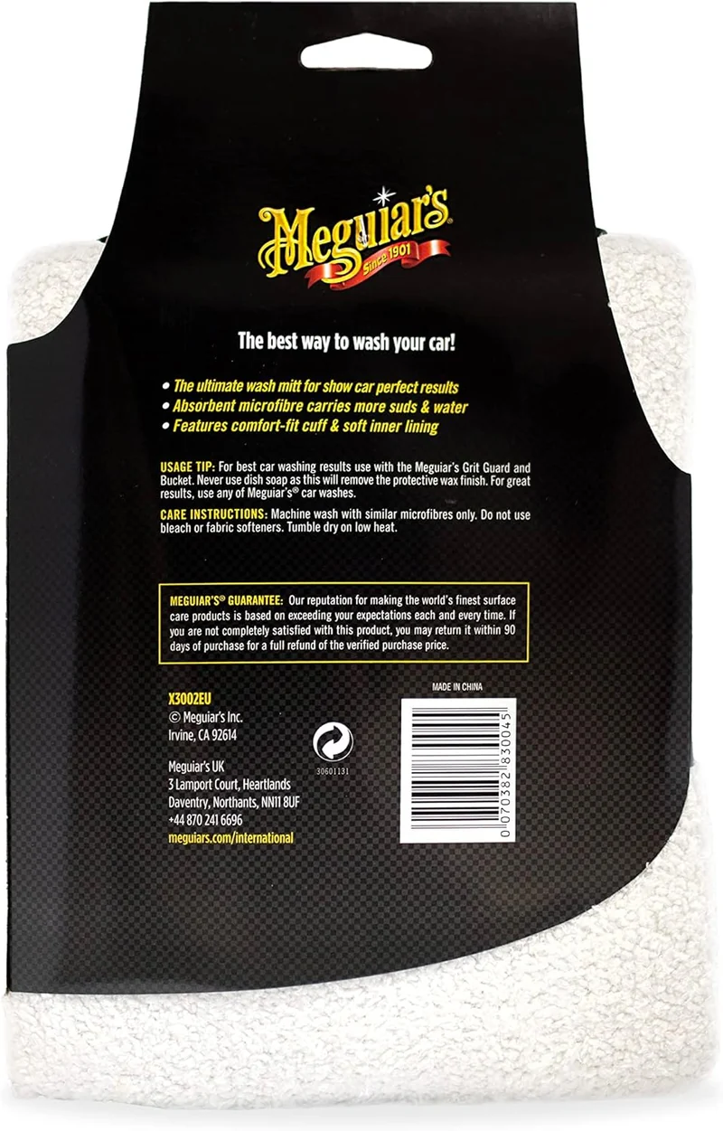 Meguiar's Microfiber Wash Mitt, Super-Thick, Reusable Wash for Ultimate Finish - 1 Pack