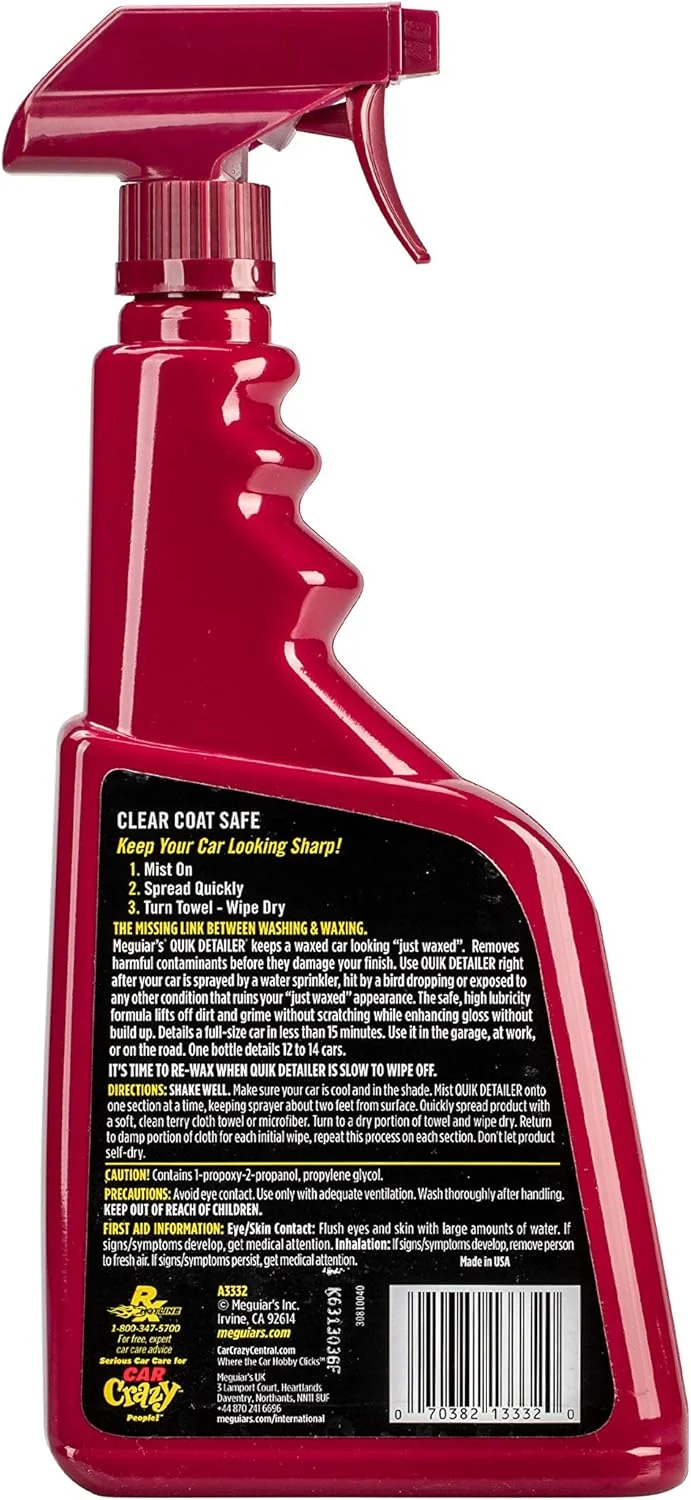 Meguiar's Quik Detailer, Mist & Wipe Car Detailing Spray - 32 oz