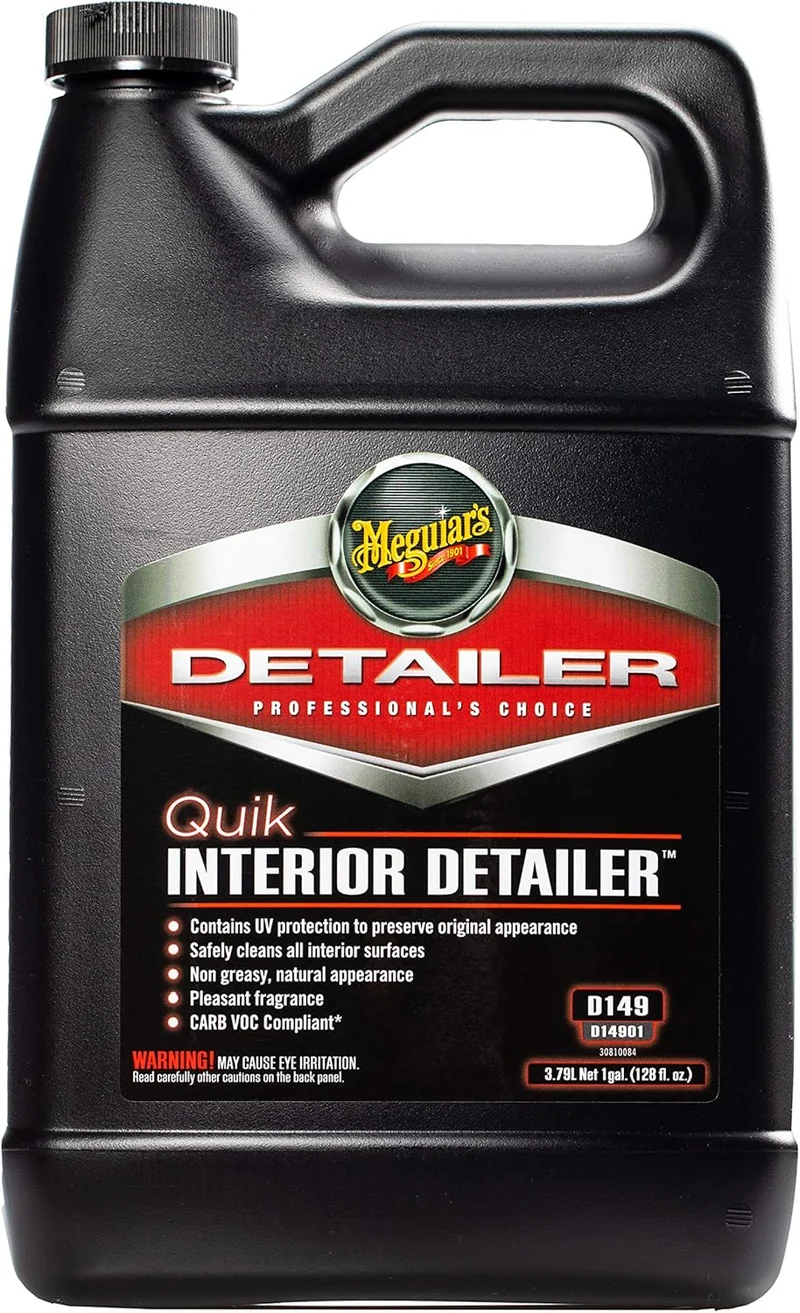Meguiar's Detailer Quik Interior Detailer (3.79L) safely cleans all interior surfaces