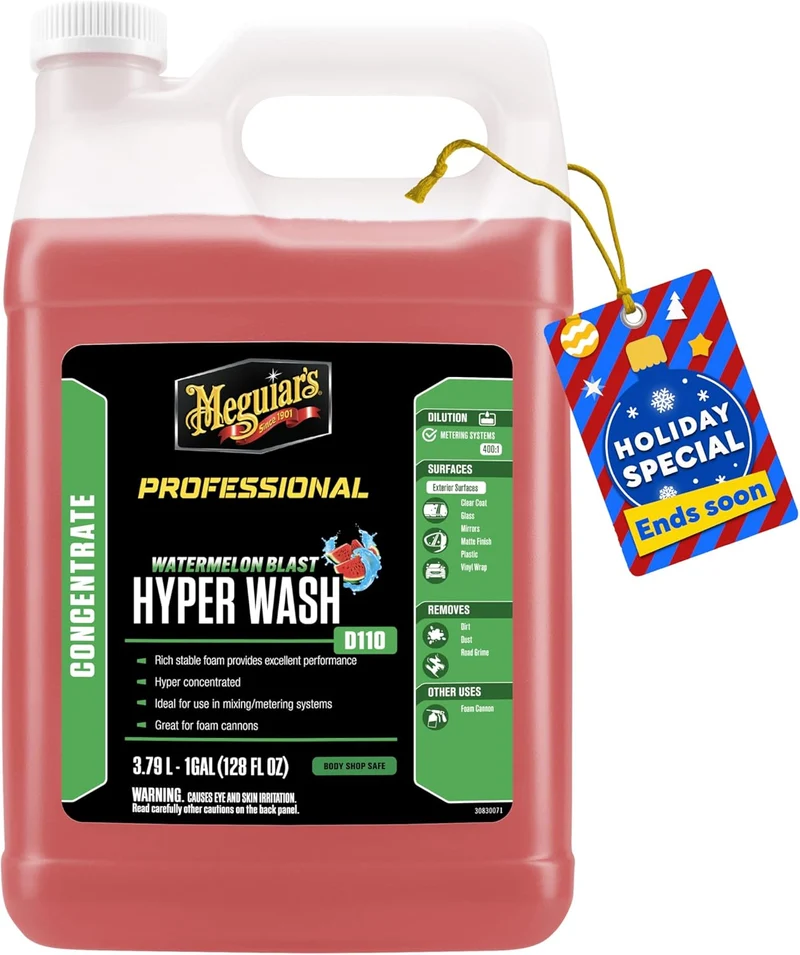 Meguiar's Hyper Wash Foaming Car Wash Lifts Off Dirt and Leaves a Rich Shine - 1 Gallon (Packaging May Vary)