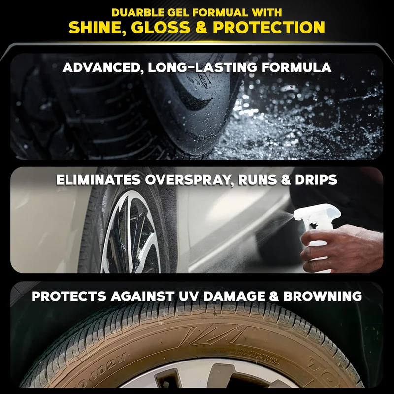 Meguiar's Endurance Premium Tire Gel for a Lasting Glossy Shine - 16 Oz Bottle (PURPLE)