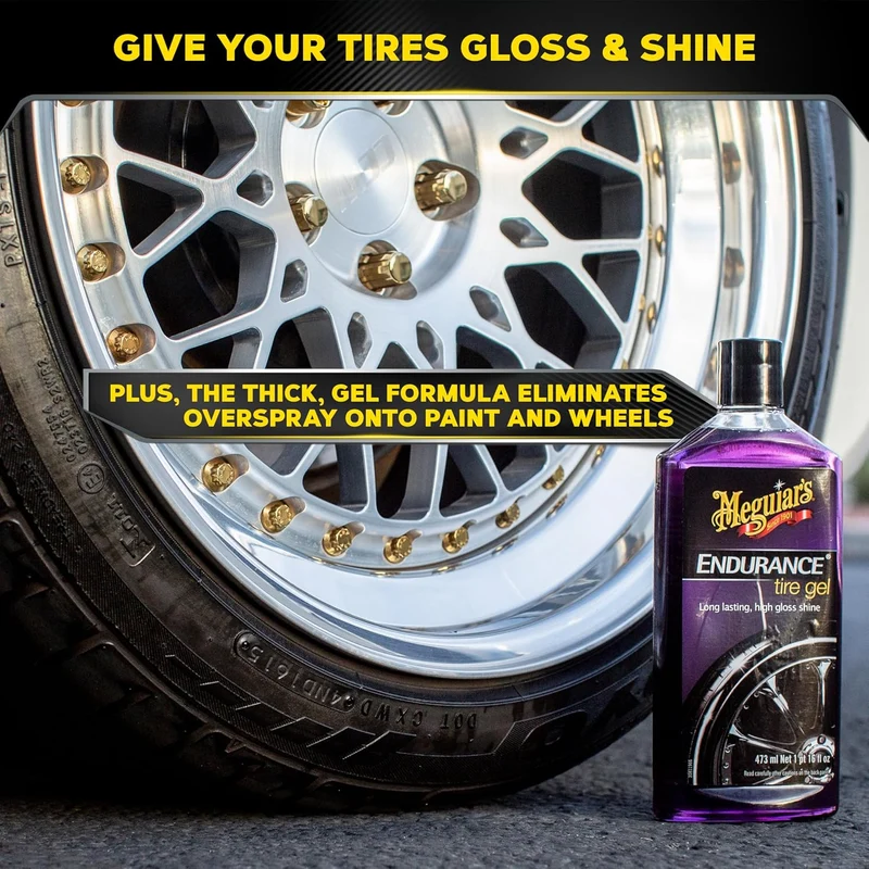 Meguiar's Endurance Premium Tire Gel for a Lasting Glossy Shine - 16 Oz Bottle (PURPLE)