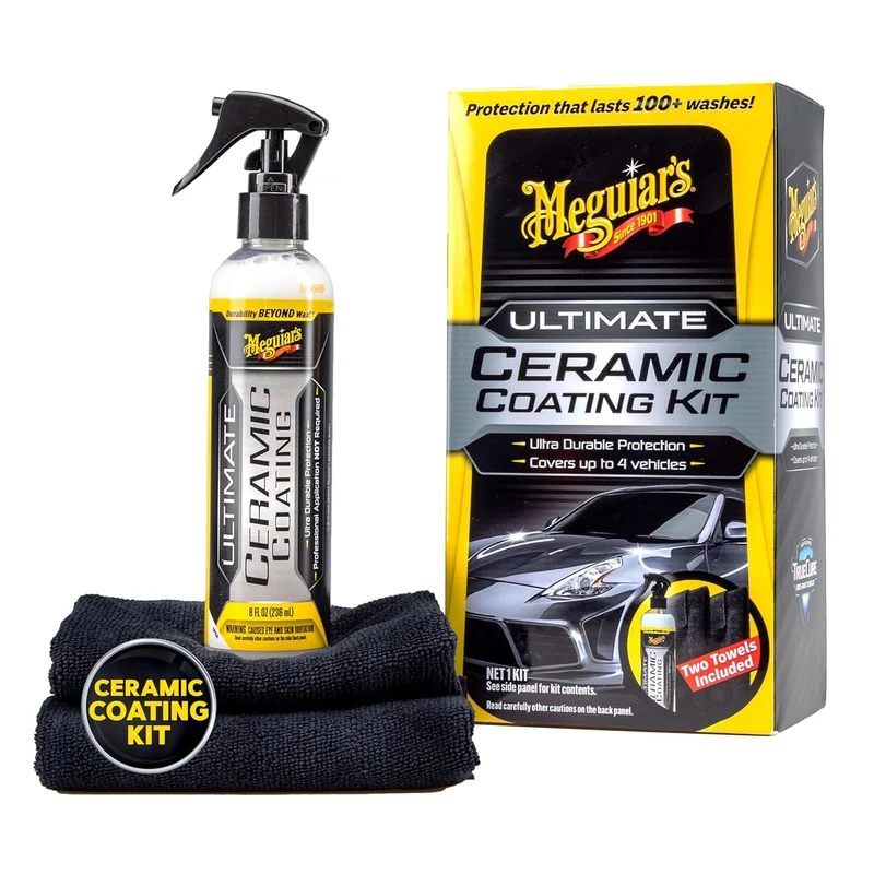 Meguiar's Ultimate Ceramic Coating Premium Kit for Cars Ultra-Durable Ceramic Protection with Microfiber Towels