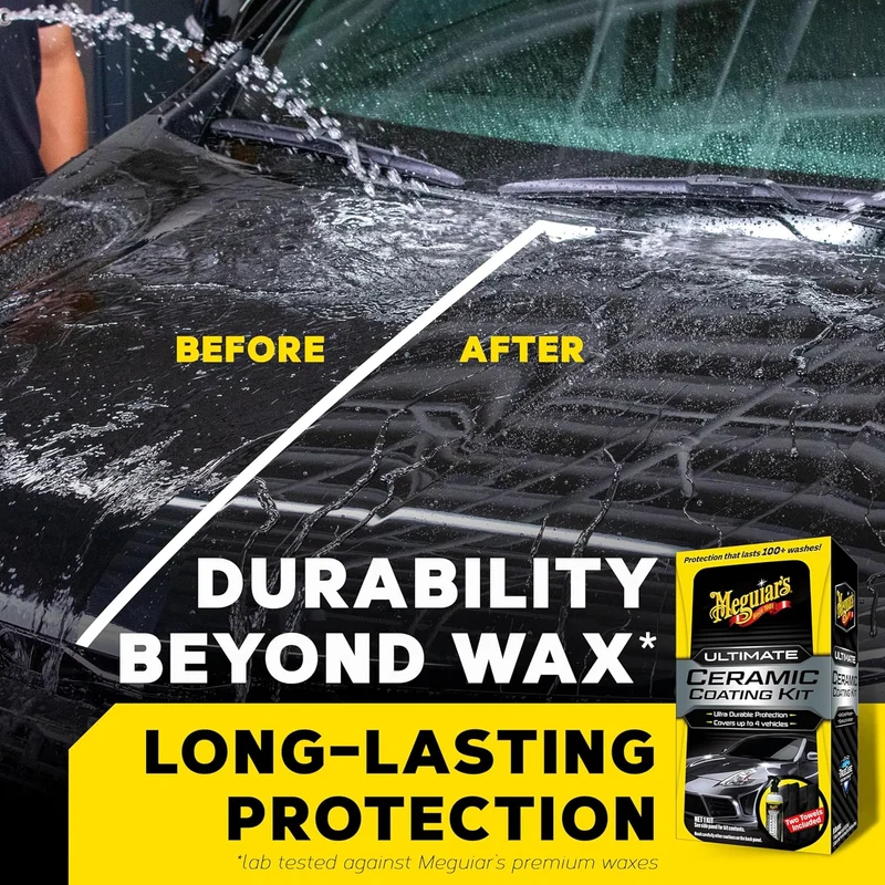 Meguiar's Ultimate Ceramic Coating Premium Kit for Cars Ultra-Durable Ceramic Protection with Microfiber Towels