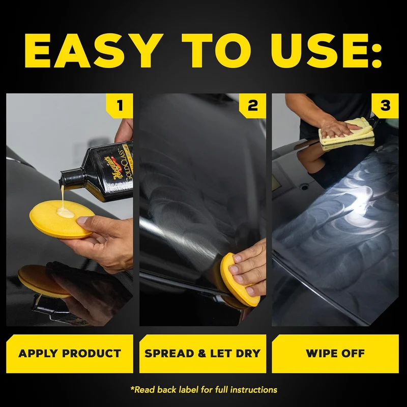 Meguiar's Gold Class Carnauba Plus Premium Liquid Wax Car Detailing Kit w/ Pure Carnauba Wax Blend and a Foam (16 Oz)