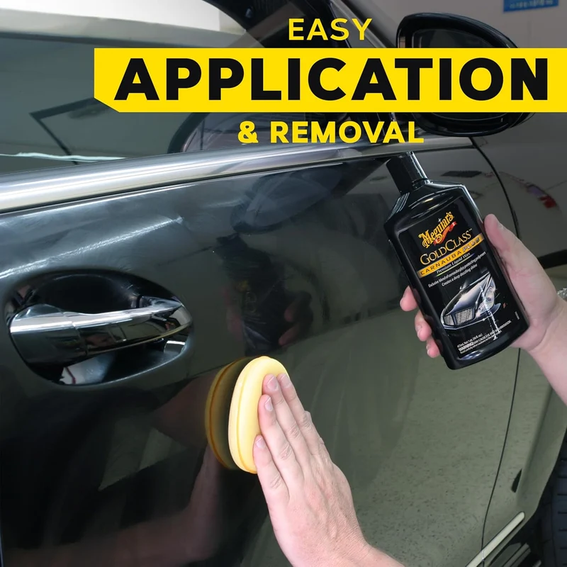 Meguiar's Gold Class Carnauba Plus Premium Liquid Wax Car Detailing Kit w/ Pure Carnauba Wax Blend and a Foam (16 Oz)